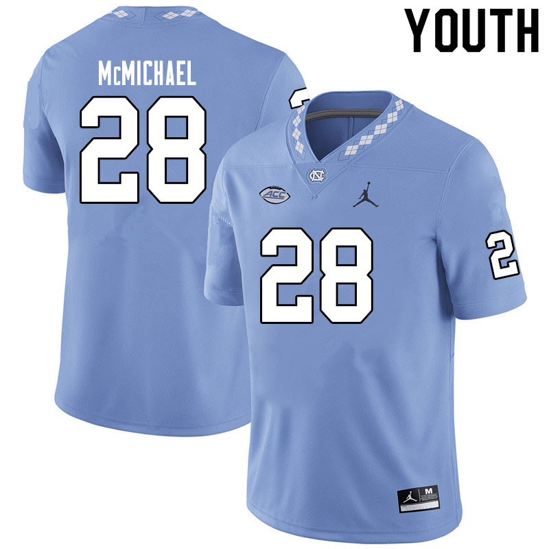 Jordan Brand Youth #28 Kyler McMichael North Carolina Tar Heels College Football Jerseys Sale-Blue